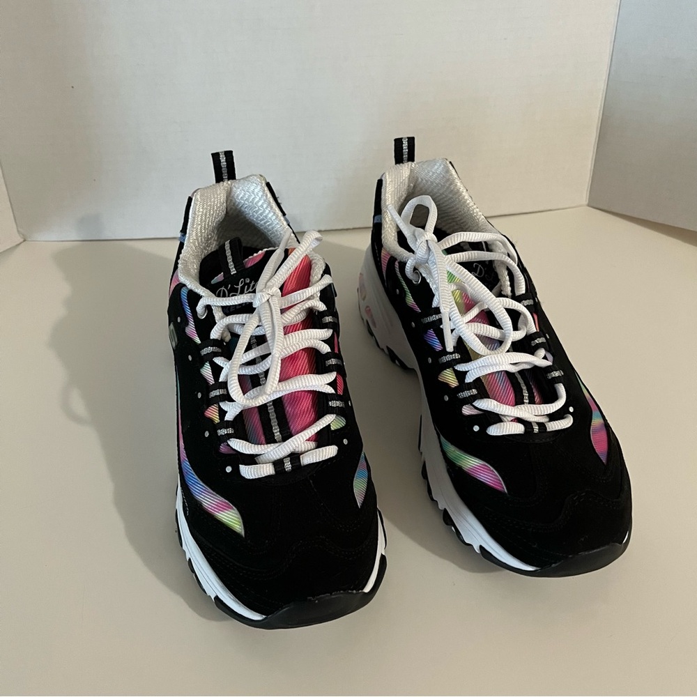 Skechers D'Lites Multicolor Sneakers women’s sz  7.5 memory foam great condition - Picture 6 of 6